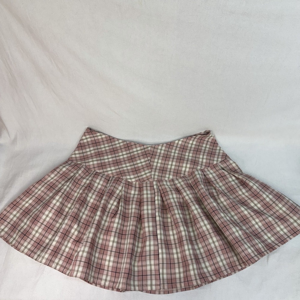 Pink Plaid Pleated Mini Skirt Women's Size 0XL Preppy Y2K Academia School Girl